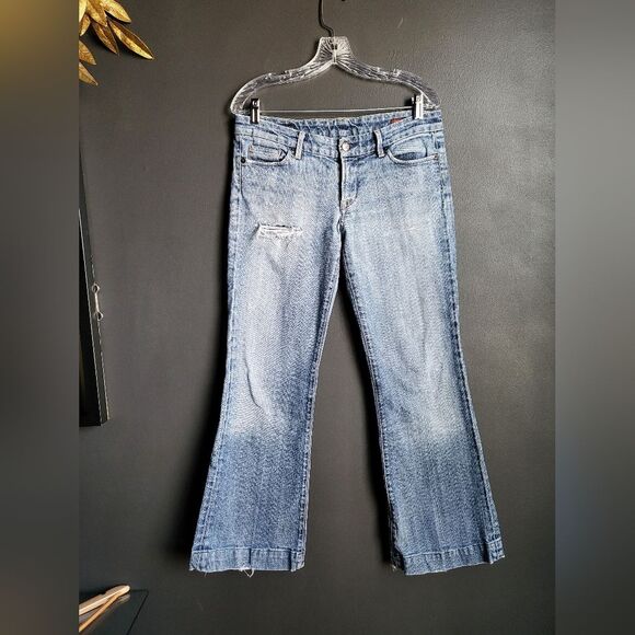 Citizens Of Humanity Low Waist Full Leg Faye 003 Stretch 30 Jeans Distressed - Picture 1 of 14